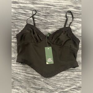 Black Satin Tank Top by Wild Fable Size M